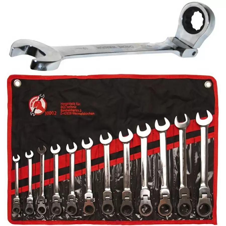 combination ratchet ring wrench set 12-pc. offset - code BGS30002 - image