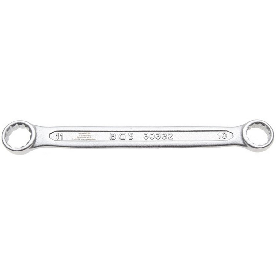 double ring spanner extra flat 10 x 11 mm - code BGS30332