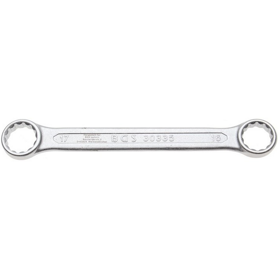 double ring spanner extra flat 16 x 17 mm - code BGS30335