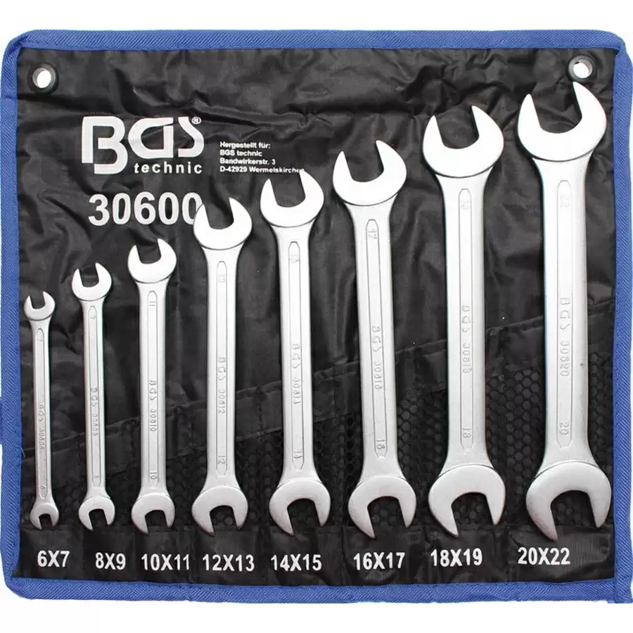 8-piece double open end spanner set 6 - 22 mm - code BGS30600 - image
