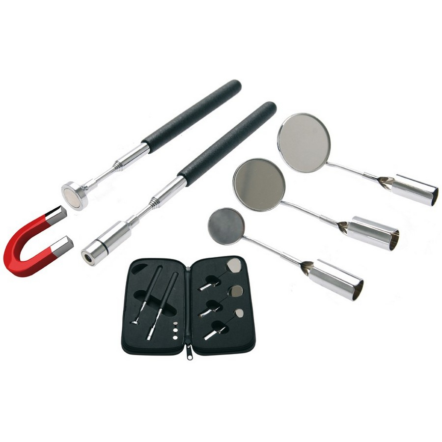 led lighted pick up tool and mirror set - code BGS3095