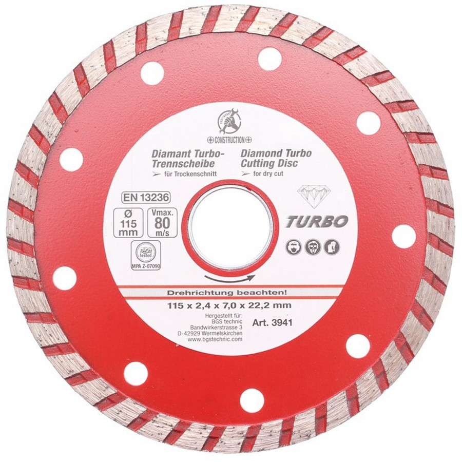 disque à tronçonner turbo 115 mm - code BGS3941