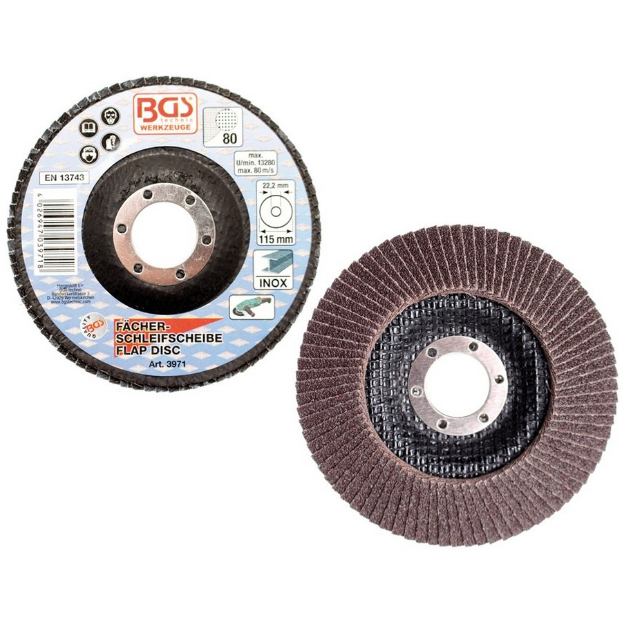 flap disc ø 115 mm grain size 80 - code BGS3971