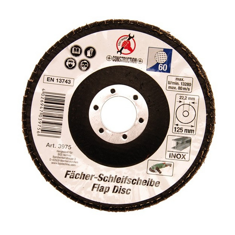 flap disc ø 125 mm grain size 60 - code BGS3975