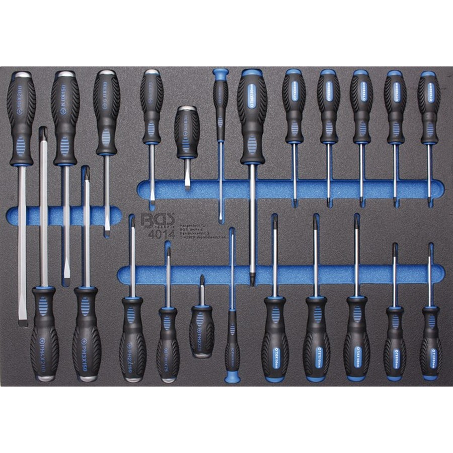 3/3 tool tray for workshop trolleys: 23-piece screwdriver set - code BGS4014