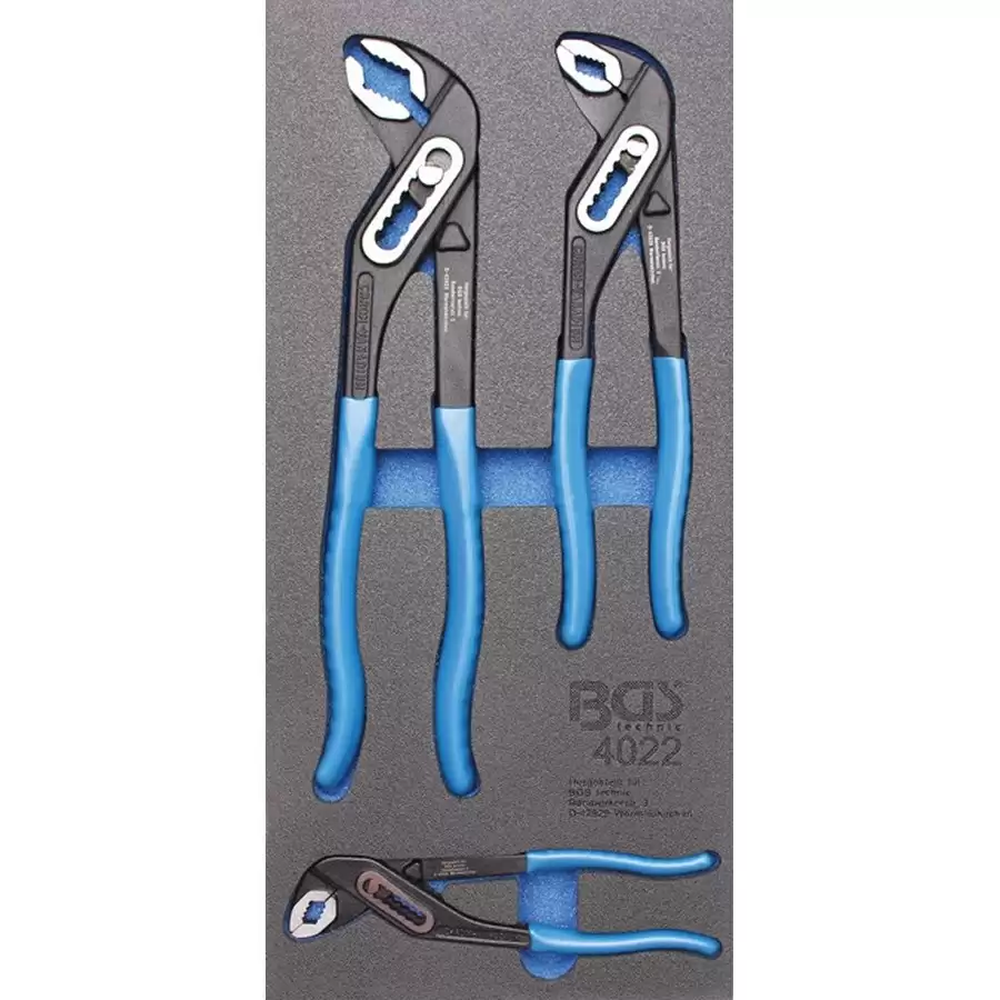 1/3 tool tray for workshop trolleys: 3-piece water pump pliers set - code BGS4022 - image