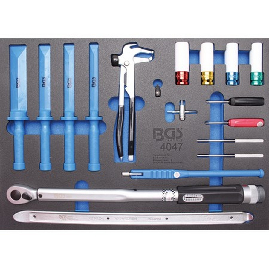 18 pieces tyre service tools tray for workshop trolleys