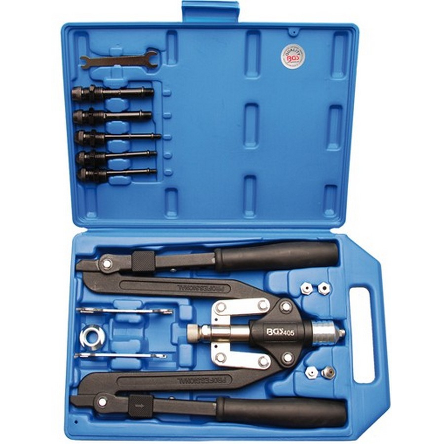 professional riveter set long arm 3.2-6.4 mm - code BGS405