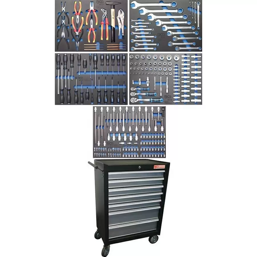 workshop trolley bgs 2001 complete with 243 tools - code BGS4060 - image