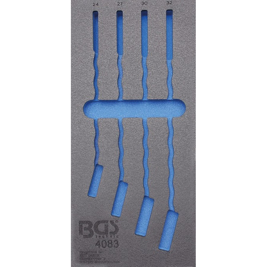 1/3 Werkzeugschale für Werkstattwagen leer: für 4-teiligen Ringmaulschlüssel 24-32 mm - Code BGS4083