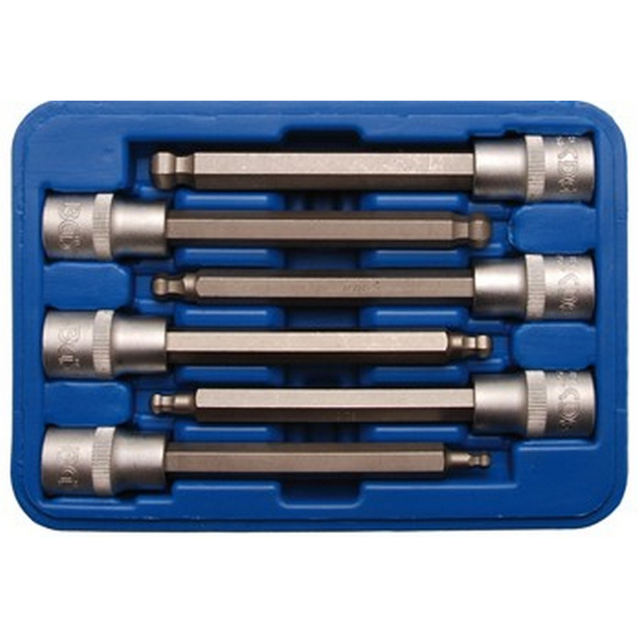 6-piece internal hexagon bit sockets ball end finish 1/2