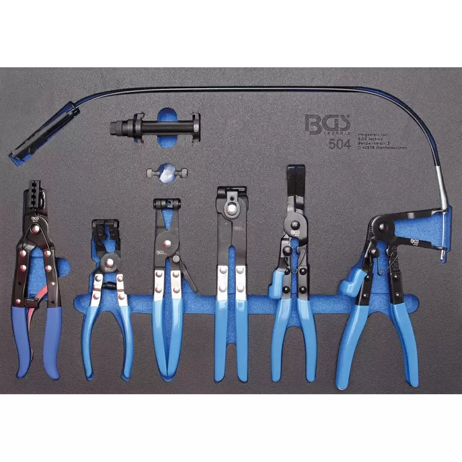 hose clamp pliers set in tool tray - code BGS504 - image