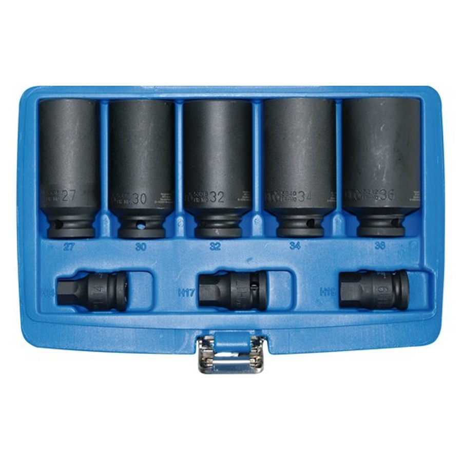 Conjunto de soquetes do eixo de acionamento de 8 peças 27-30-32-34-36 mm - código BGS5335