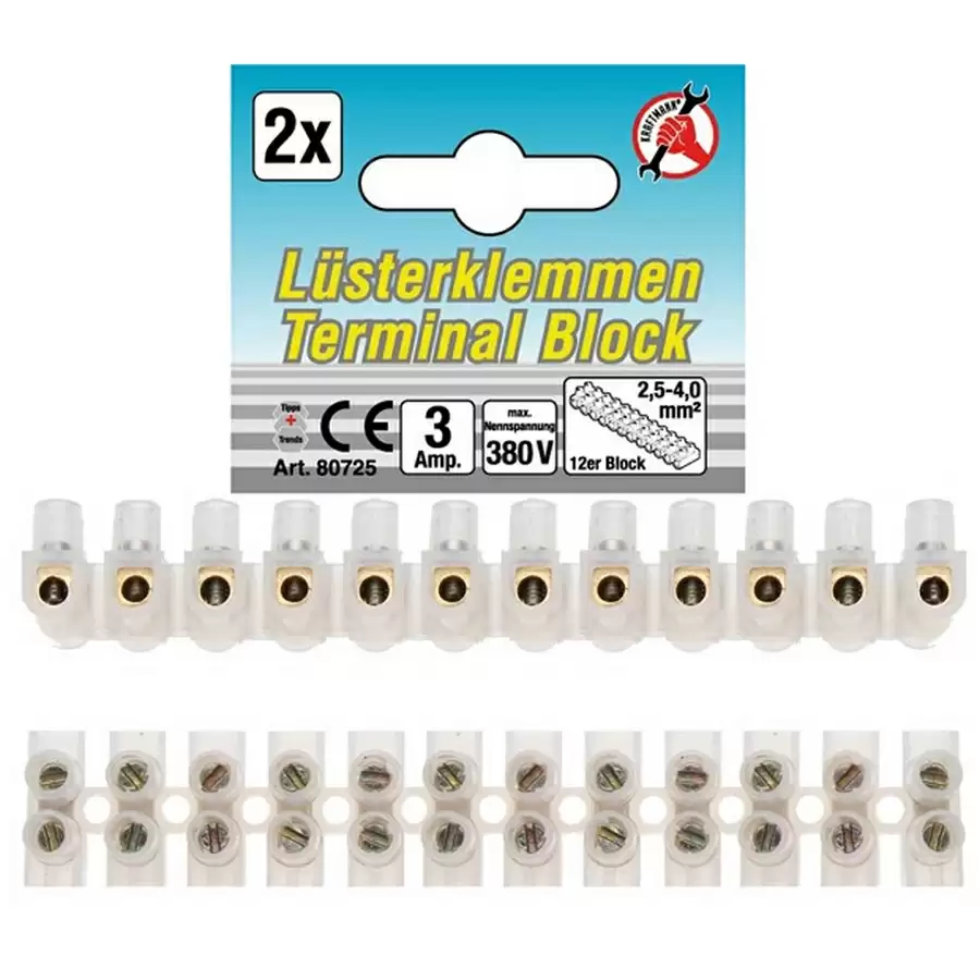 luster terminals 2.5mm² 2 pieces of 12 block - code BGS80725 Bike - image