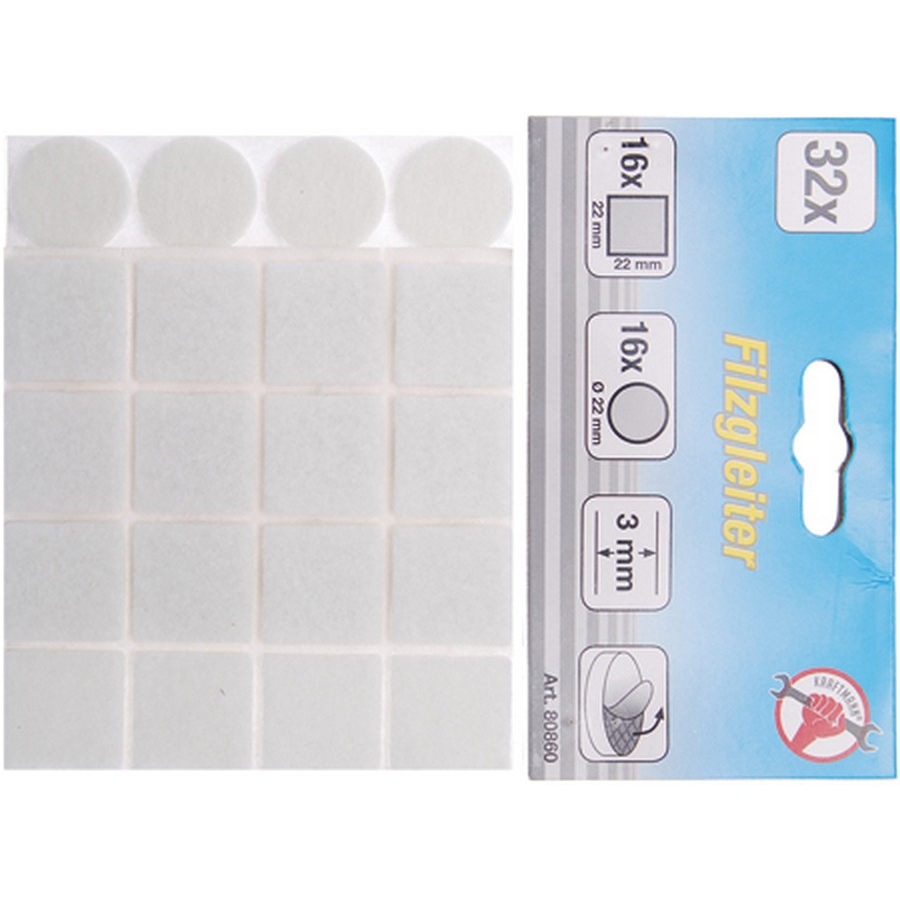 almohadillas de fieltro blanco 32 uds. - código BGS80860