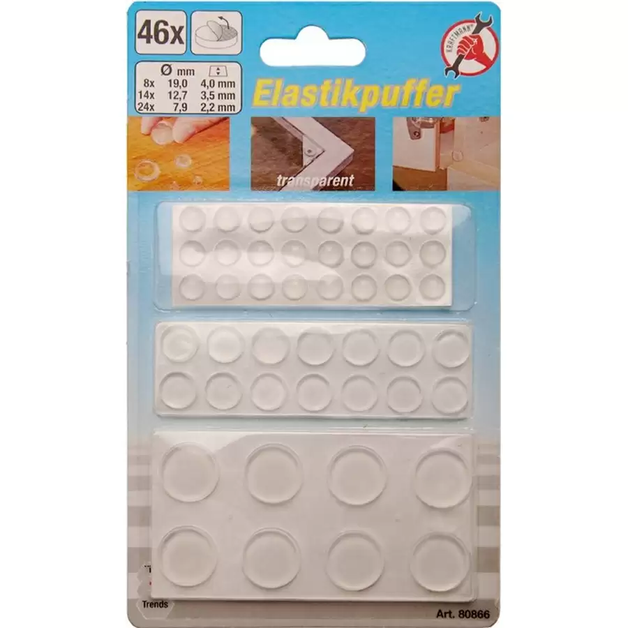 set  46 pezzi  gommini adesivi trasparenti - codice BGS80866 - image