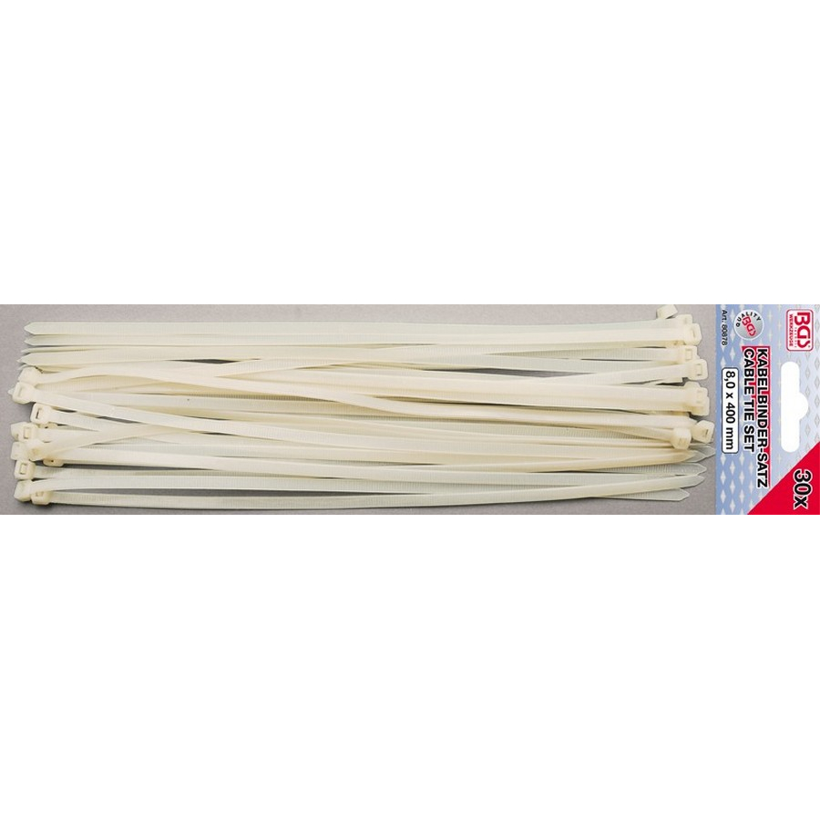 30-piece cable tie set 8.0 x 400 mm - code BGS80878