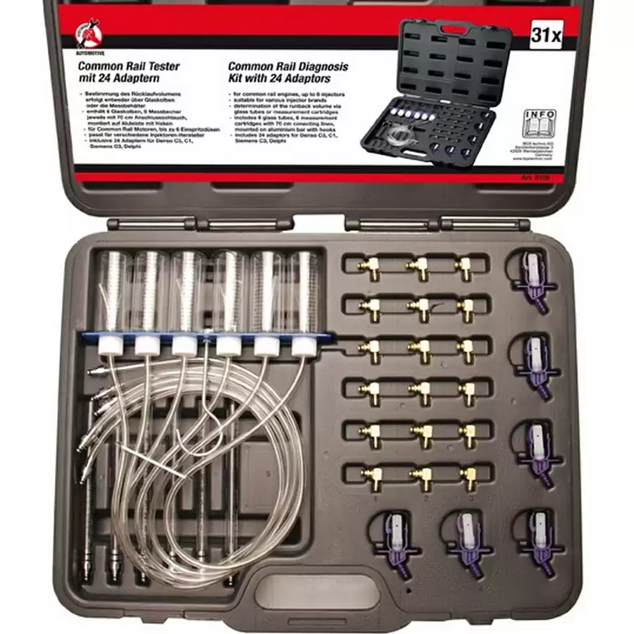 kit x ispezioni common rail con 24 adattatori - codice BGS8106 - image