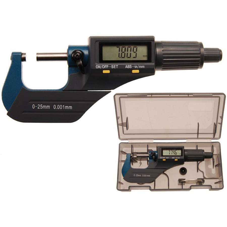 digital micrometer 0 - 25 mm - code BGS8427