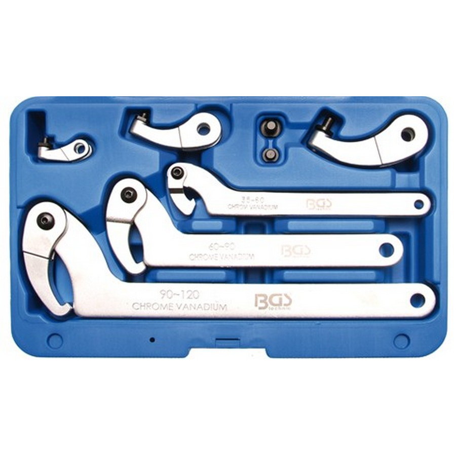 8-piece hook wrench set 35 - 120 mm - code BGS8542