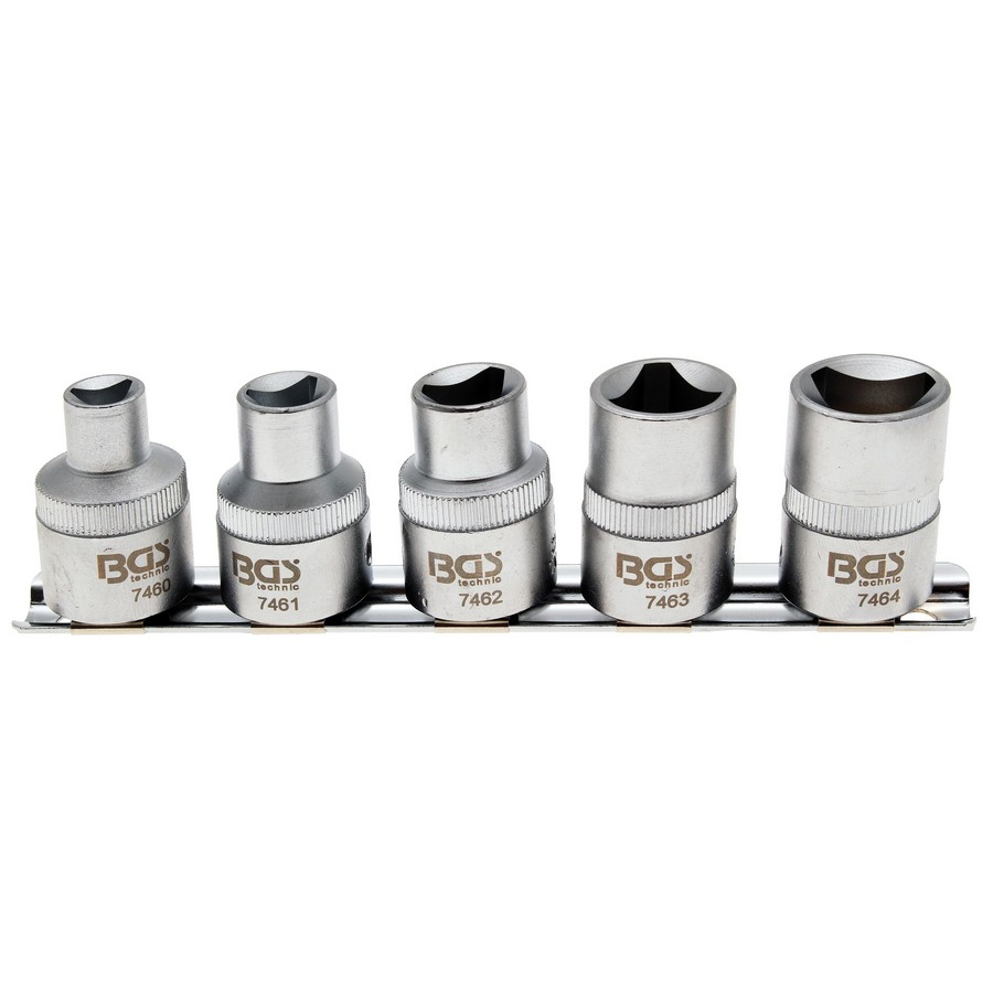 5-piece 3-pt socket set for barriers m5 - m12 (8 - 16,5 mm) - code BGS8608