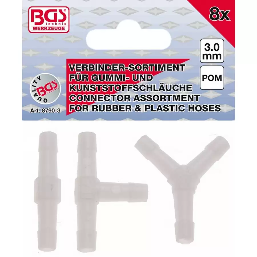 Assortiment de connecteurs de tuyau 3 mm - code BGS8790-3 - image
