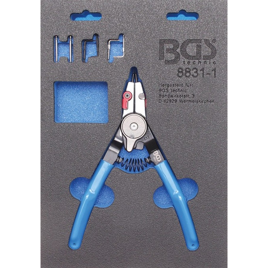 inside / outside snap ring pliers with 4 pair of tips - code BGS8831-1