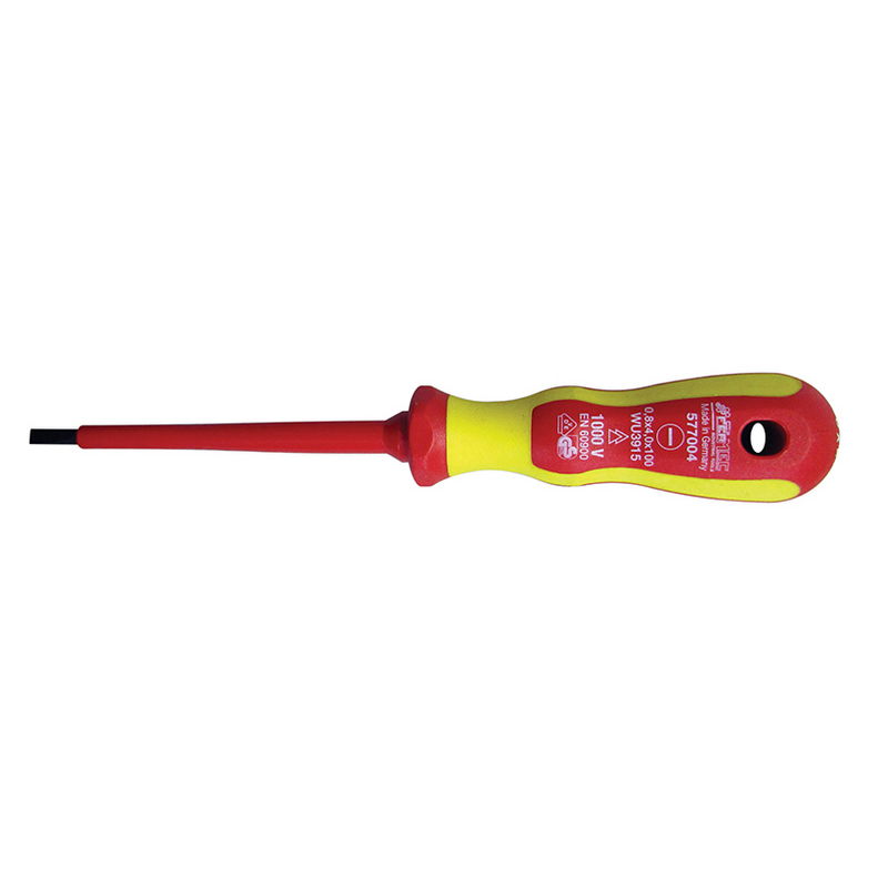VDE Insulated Screwdriver Slotted 0,8 x 4,0 100mm - Code 577004