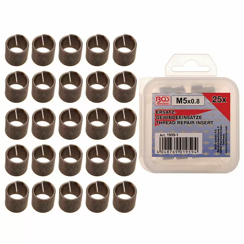 Replacement Thread Inserts M12 x 1.5mm 10pcs - Code BGS9429-1 - image