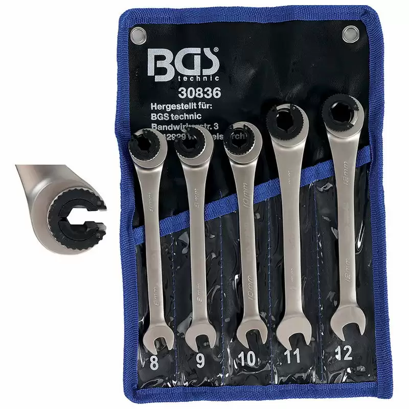 Combination Spanner Set with Ratchet Function open 5pcs - Code BGS30836 - image