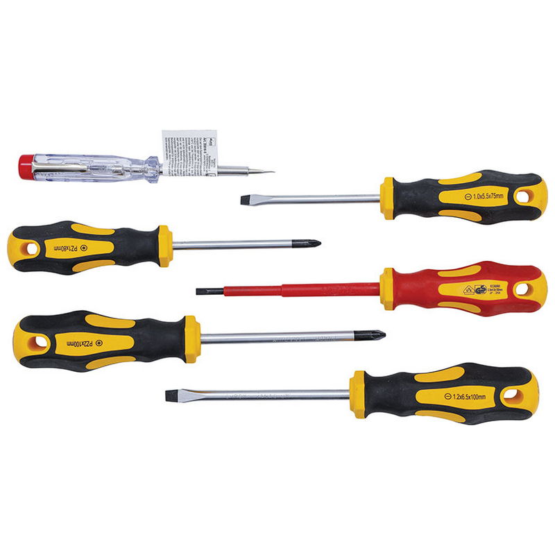 Screwdriver Set 6pcs PZ and Slotted - Code BGS35816