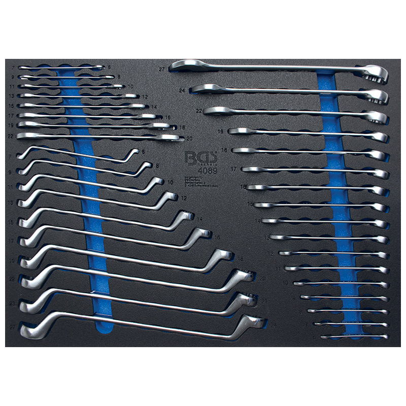 Tool Tray 3/3: Open End / Ring Spanners 35pcs - Code BGS4089