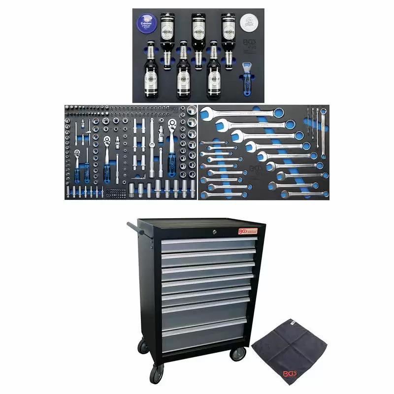 Workshop Trolley 7 drawers with 215 Tools - Code BGS4104 - image