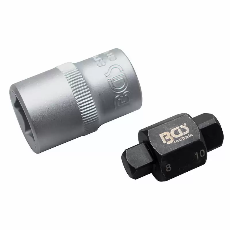 Oil Drain Plug Socket 4-pt. 8mm + 10mm - Code BGS8991 - image