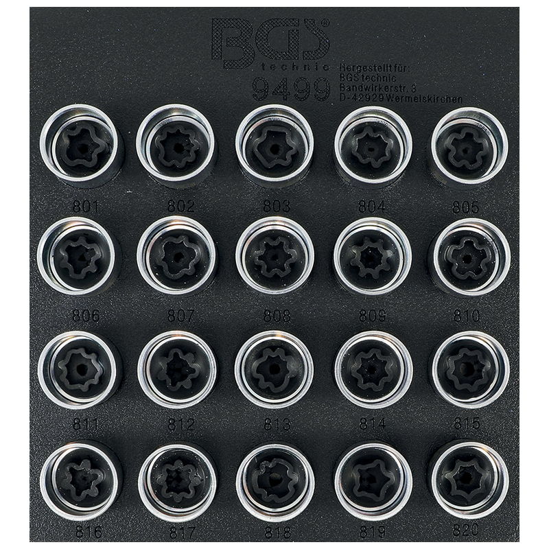 Rim Lock Socket Set for Audi 20pcs - Code BGS9499