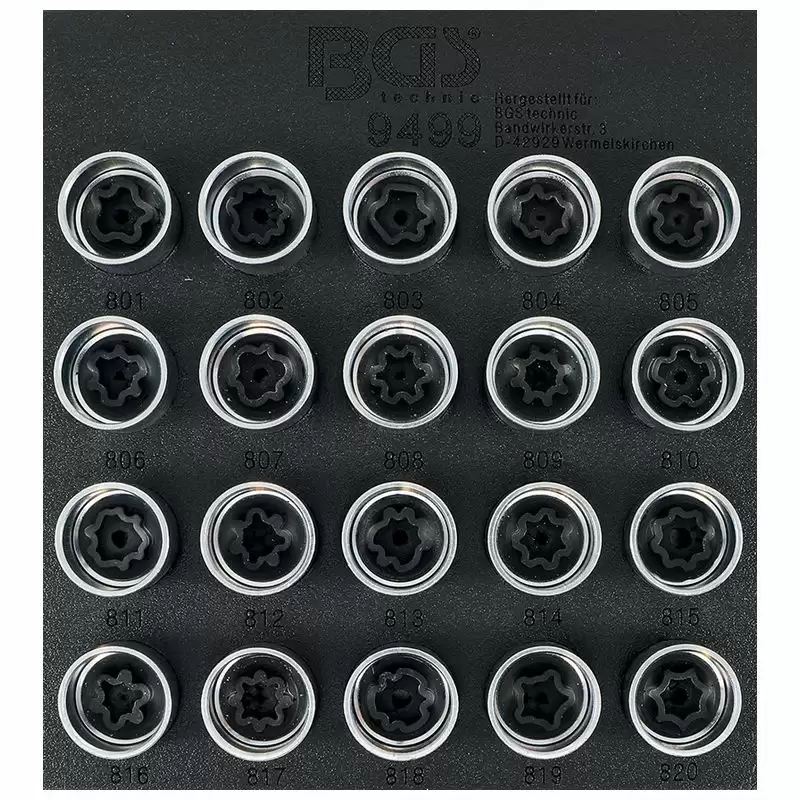 Rim Lock Socket Set for Audi 20pcs - Code BGS9499 - image