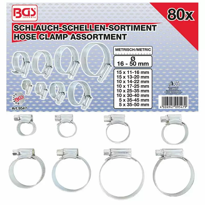 Hose Clamp Assortment 80pcs - Code BGS9547 - image
