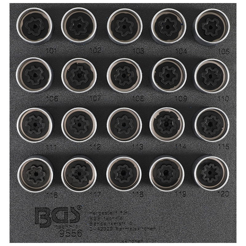 Rim Lock Socket Set for Opel Vauxhall (Version A) 20pcs - Code BGS9556