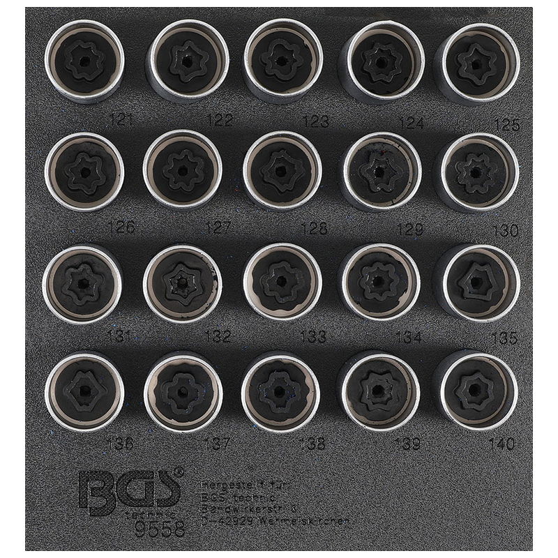 Rim Lock Socket Set for Opel Vauxhall (Version C) 20pcs - Code BGS9558