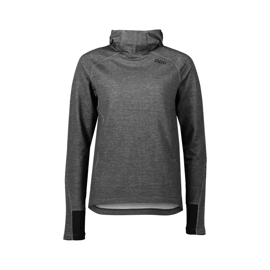 Felpa Merino Hood Donna Sylvanite Grey Melange taglia L - image